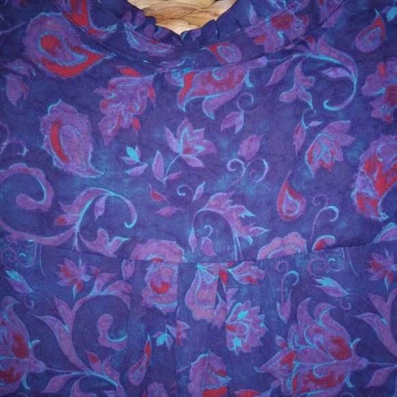 Purple, blue and red blouse - 1X - Picture 3 of 6